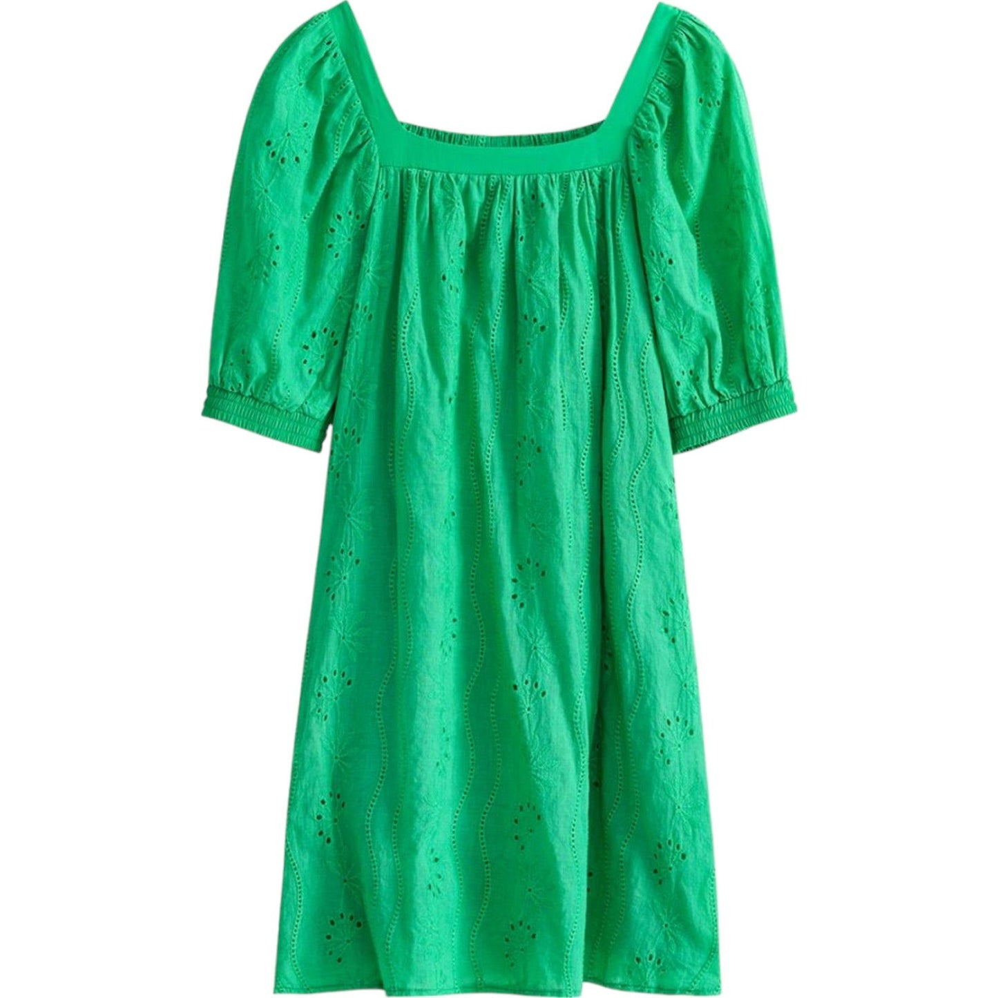 Short Puffed Sleeve Tunic with Square Neck