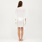 Open Front Swim Cover Up Kimono with Ruffle Sleeves Lightweight Beach Cardigan