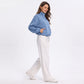 Quilted Full Zip Jacket with Collared Neckline