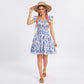 Floral Print Smocked Ruffle Strap Mini Dress
