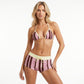 2 Piece Bikini Set with Stripe Print Triangle Top and Boyshort Bottoms