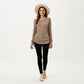 Long Sleeve V-Neck Top with Side Drawstring Ruched Hem