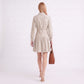 Striped Long Sleeve Collared Shirt Dress with Drop Waist