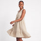 Sleeveless V-Neck Babydoll Ruffle Hem Dress with Pockets