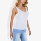 V-Neck Knit Tank Top With Eyelet Detail