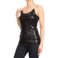 Strap Sequin Metal Chain Shiny Camisole Tank Top