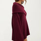 Off-Shoulder Ribbed Knit Sweater Top with Foldover Neckline and Soft Relaxed Fit for a Chic Textured Look