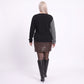 Plus Size Faux Pearl Colorblock Wrap Front Sweater
