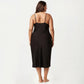 Plus Size Long Satin Chemise Lace Panel Nightgown Adjustable Strap Slip Sleep Dress