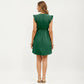 Swiss Dot Babydoll Dress with Ruffle Sleeves and V-Neckline
