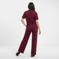 Plus Size 2-Piece Short Sleeve Button Front Pajama Top and Wide Leg Pants Sleepwear Lounge Set
