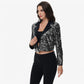 Sequin Cropped Blazer Long Sleeve Sparkly Open Front Jacket