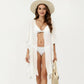 Open Front Swim Cover Up Kimono with Ruffle Sleeves Lightweight Beach Cardigan