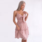 Floral Tie Front Cutout Smocked Ruffle Tiered Dress