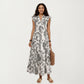 Paisley Print Flutter Sleeve Tiered Maxi Dress