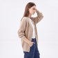 Textured V-Neck Button-Front Cardigan Sweater