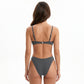 Ribbed Underwire Bikini Set with Adjustable Straps and High Cut Bottom