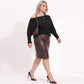 Plus Size Boat Neck Dolman Sleeve Pullover Sweater