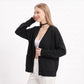 Oversized V Neck Button Front Cardigan with Pockets