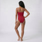 2-Piece Strapless One Piece Swimsuit with Sheer Wrap Skirt