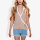 Halter Neck Knit Tank Top with Side Tie