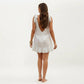 Sleeveless Swim Cover Up Dress with Tie Shoulder Straps and Ruffle Hem Detail