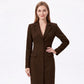 Long Sleeve Blazer Maxi Dress with Notched Lapels and Front Slit