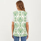 Short Sleeve Top with Leopard Print Mesh Sleeves Round Neck Relaxed Fit Casual Shirt
