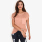 Sleeveless Knit Top with Ribbed Texture Front Patch Pocket