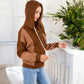 Waffle Knit Hoodie with Contrast Patchwork Design