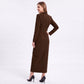 Long Sleeve Blazer Maxi Dress with Notched Lapels and Front Slit