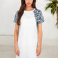 Short Sleeve Leopard Print Raglan Dress