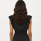 Tiered Midi Dress with Ruffle Sleeves and Smocked Waist