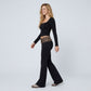 Leopard Print Contrast Waistband Full-Length Wide-Leg Trousers