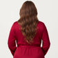 Plus Size 2-Piece Satin Nightgown Set with Long Sleeve Open Front Robe Sleeveless Slip Dress Sleepwear