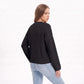 V Neck Textured Knit Pullover Sweater with Long Sleeves