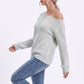 Oversized Off Shoulder Long Sleeve Knit Pullover Sweater
