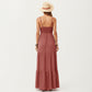 Sleeveless Tiered Maxi Dress V-Neck Cutout Empire Waist Flowy A-Line Sundress