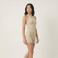 2-Piece Set Sleeveless High Neck Tank Top and Fitted Shorts Sleepwear Lounge Set with Soft Stretch Knit Feel