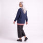 Long Sleeve Contrast Trim Sweatshirt with Polka Dot Details