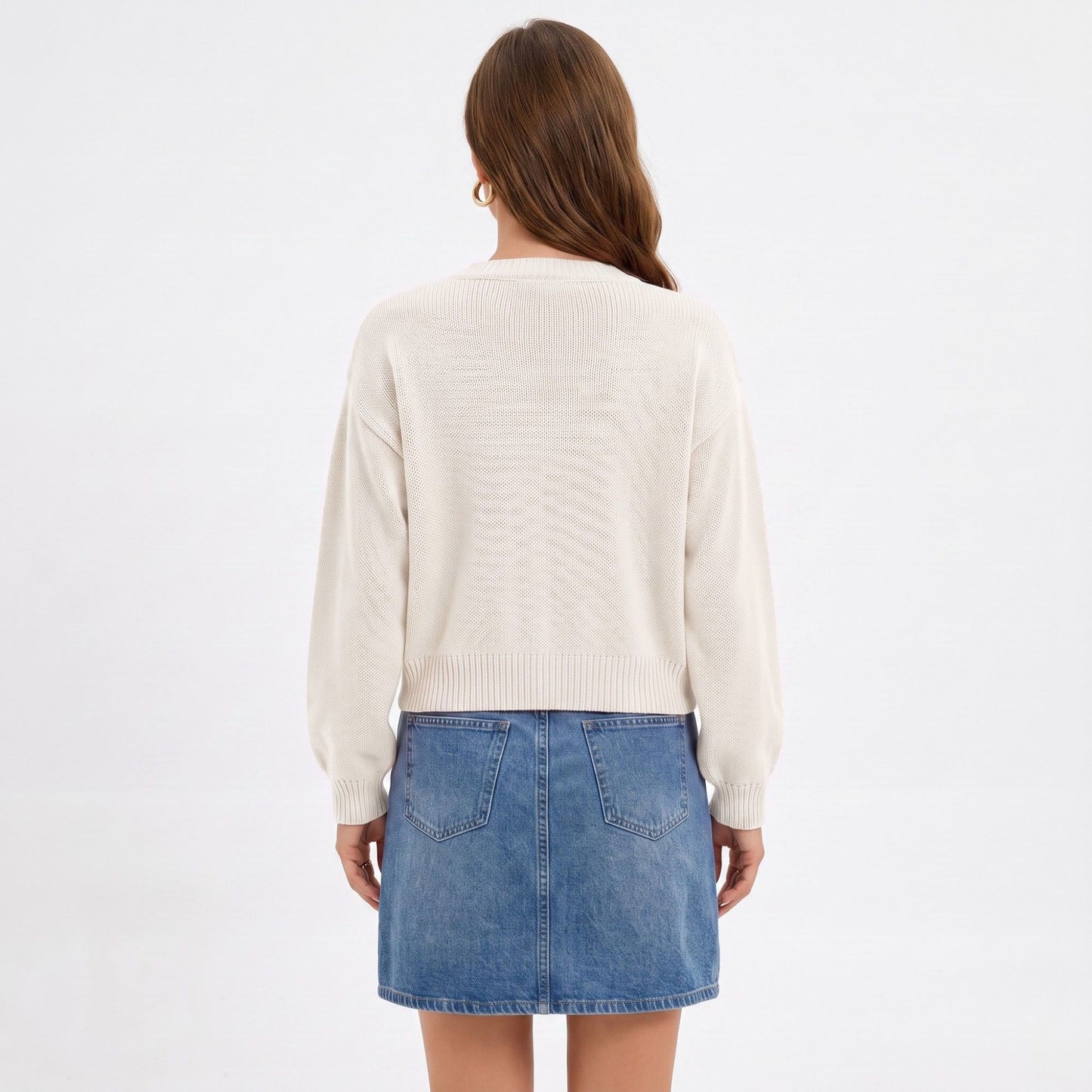Tie Front Knit Cardigan Sweater with Long Sleeves