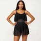 Two-Piece Maternity Swimwear Set with Ruffled Halter Top and High-Waisted Bikini Bottom