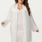 Plus Size 2-Piece Satin Nightgown Set with Long Sleeve Open Front Robe Sleeveless Slip Dress Sleepwear