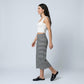 Foldover Waistband Striped Cropped Wide-Leg Trousers
