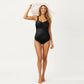 Maternity One-Piece Swimsuit with Ruched Front and Keyhole Detail