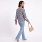 Floral Print Hooded Blouse Long Sleeve Lace Trim Pullover Top
