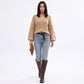 Cable Knit V-Neck Balloon Sleeve Sweater