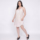 Floral Lace Yoke Mini Nightgown Spaghetti Strap Tie Front Ruffle Hem Sleep Dress