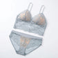 Floral Lace Longline Bralette and Matching Panty Two Piece Lingerie Set