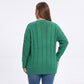 Plus Size Faux Pearl Cable Knit Tunic Sweater